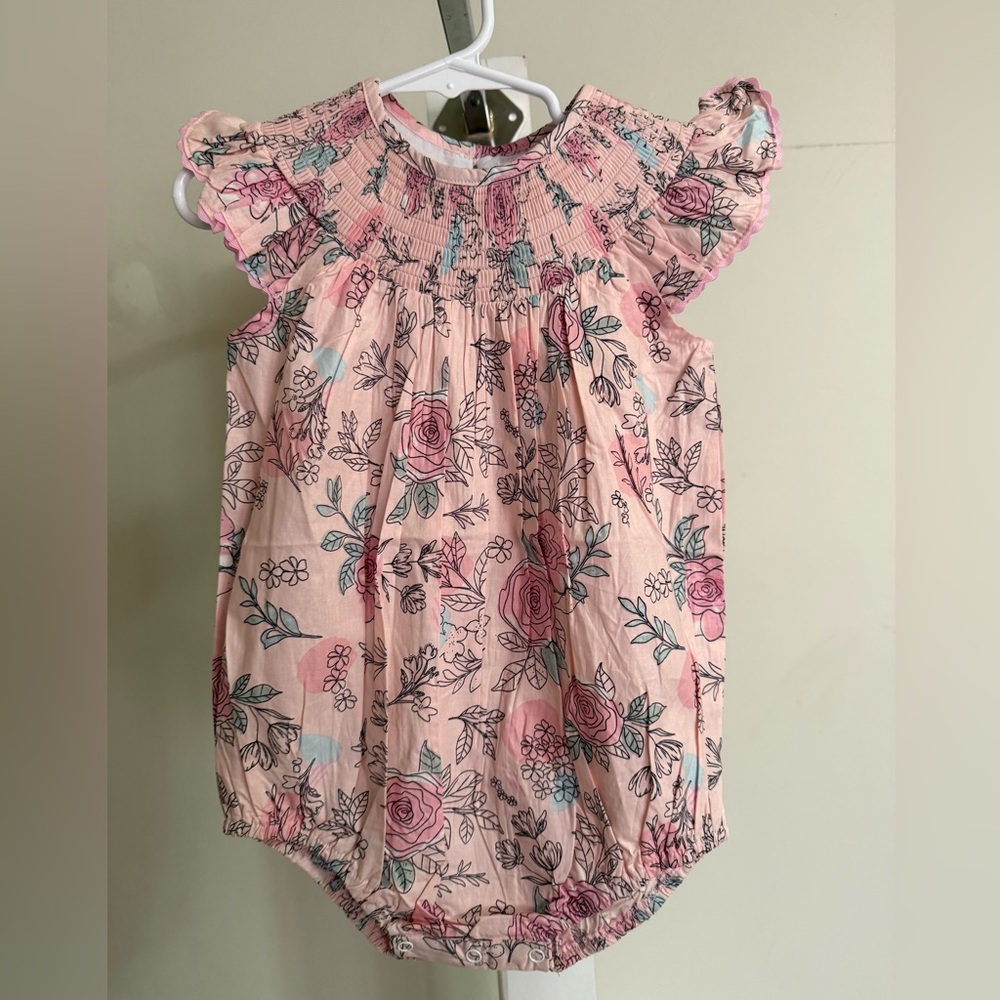 NWT Lil Cactus Smocked Bubble Romper